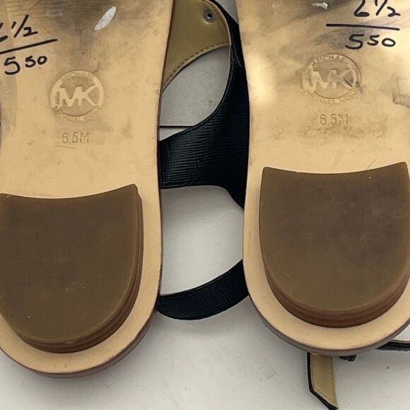 MICHAEL Michael Kors Women's Black MK Plate Thong Flat Sandals Size 6.5M - Picture 8 of 11
